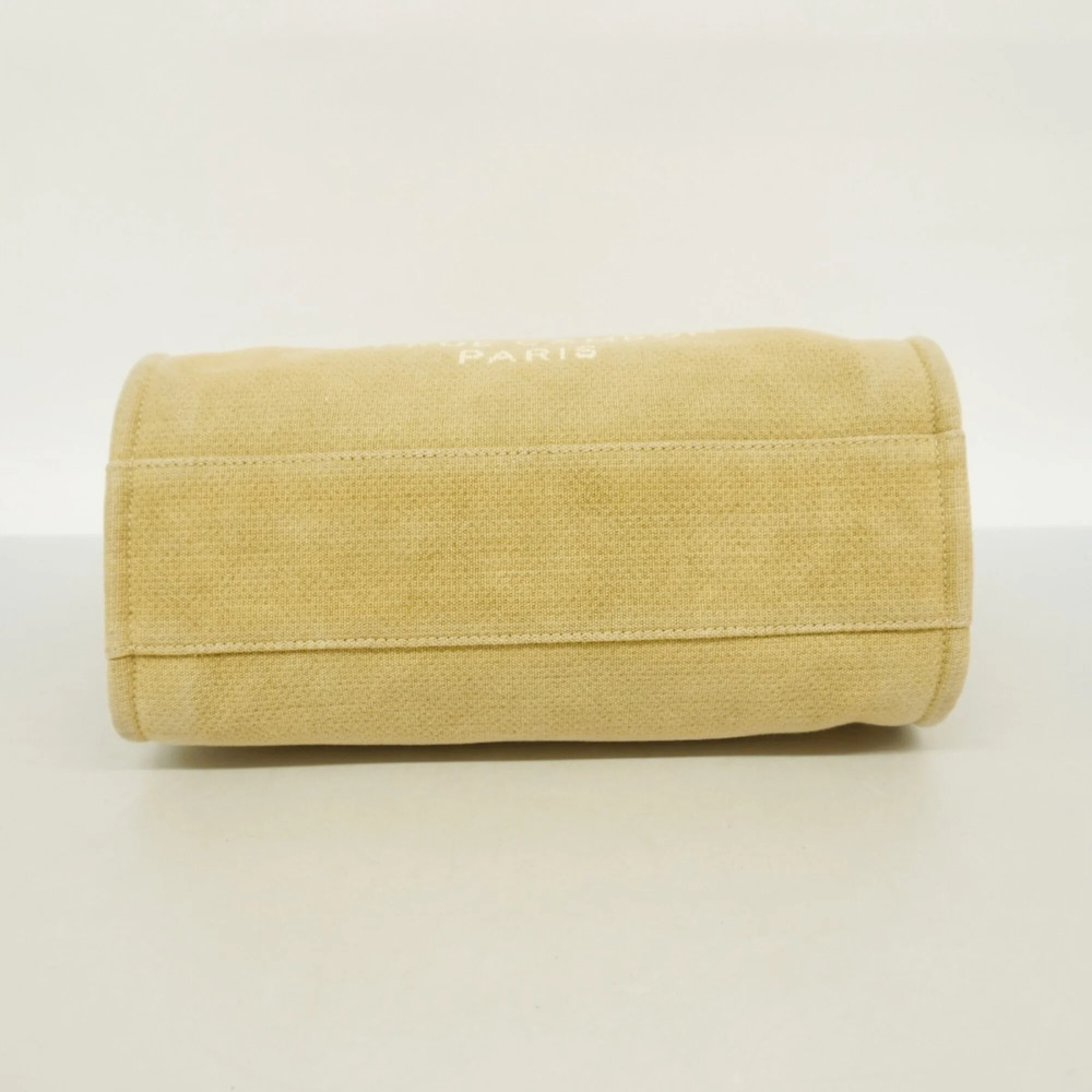 CHANEL Cream Canvas Deauville Tote Bag - Picture 3 of 9